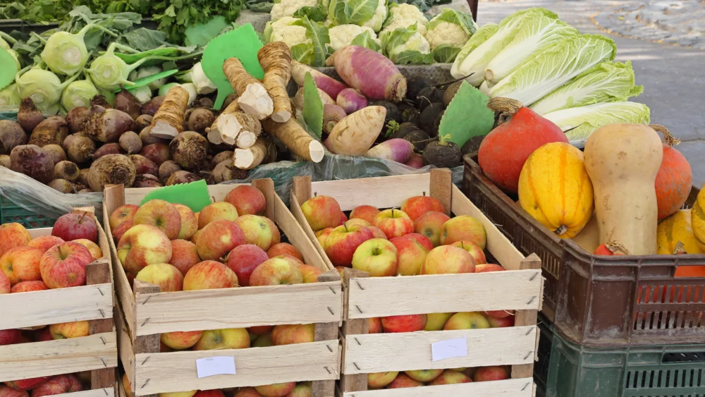 Etalage de fruits et légumes