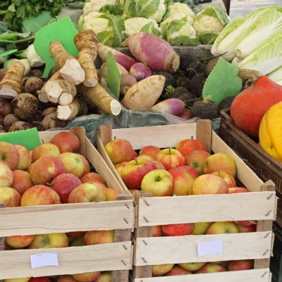 Etalage de fruits et légumes